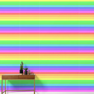 Elegante kleurrijke horizontale regenboogstrepen behang