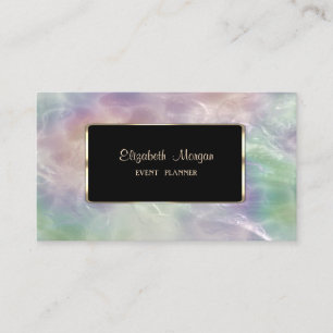 Elegante Kleurrijke Iridescente Parel Holografisch Visitekaartje