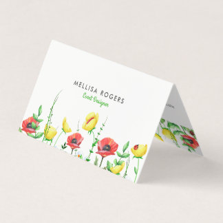 Elegante Kleurrijke Lente Bloemen Rand Visitekaartjes