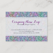 Elegante Kleurrijke Paarse Tint Glitter & Sparkles Visitekaartje (Achterkant)