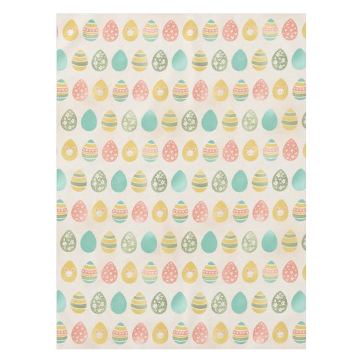 Elegante Kleurrijke Pastel Eieren Pasen Brunch Tafelkleed (Voorkant)