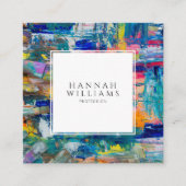 Elegante Kleurrijke QR Code Abstracte Patroonschil Vierkante Visitekaartje (Voorkant)