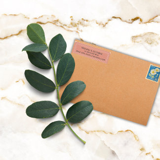 Elegante Kleurrijke Rand Persoonlijk Koraal Retour Etiket
