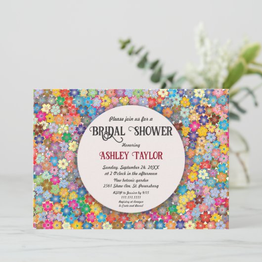 Elegante kleurrijke Rozen Boho Floral Vrijgezellen Kaart (Staand voorkant)