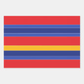 Elegante kleurrijke strepen, rood blauw, geel en z inpakpapier vel (Voorkant 3)