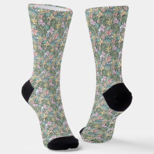 Elegante Kleurrijke Tropische Bloemen Sokken