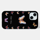 Elegante Kleurrijke Vlinders Custom Monogram Case-Mate iPhone Case (Achterkant (horizontaal))