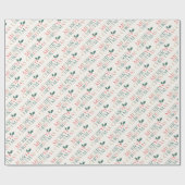 Elegante kleurrijke vrolijke kerst groen bladeren cadeaupapier (Vlak)