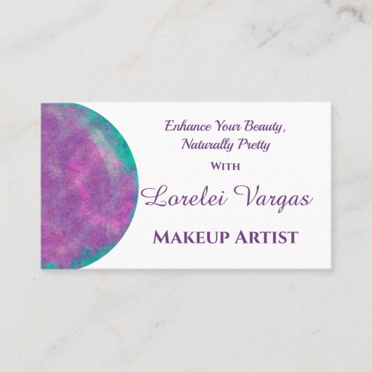 Elegante kleurrijke Waterverf make-up artist Visitekaartje (Voorkant)