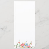 Elegante Kleurrijke Wilde Bloemen Bruiloft Menu (Achterkant)