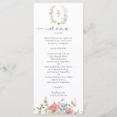Elegante Kleurrijke Wilde Bloemen Bruiloft Menu (Voorkant)