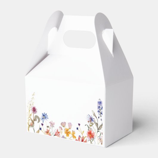 Elegante kleurrijke wildflower bruiloft bedankdoosjes (Achterkant)