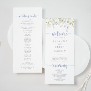Elegante kleurrijke Wildflower Wedding Program Programma