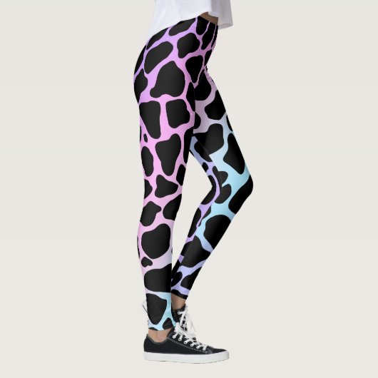 Elegante koeienprint meerkleurenleggingen leggings (Rechts)