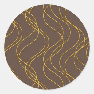 Elegante, koele, trendy, decoratieve golvende ronde sticker