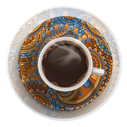 Elegante Koffiebeker Ladeknop - SRF Keramische Knop (Voorkant)