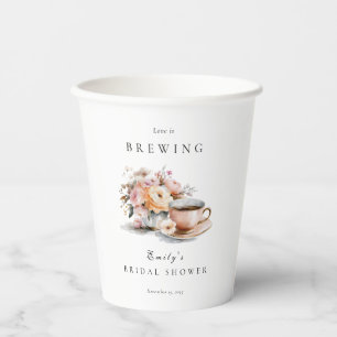 Elegante koffieliefde bruist Bruidsmeisjesfeest Papieren Bekers