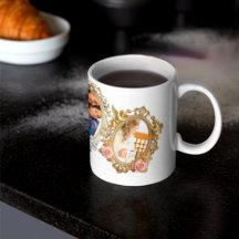 Elegante koffiemok met klassiek gouden frame - Des
