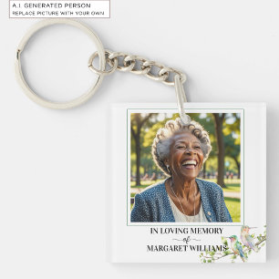 Elegante Kolibrie Bloem Foto Aandenken Sleutelhanger