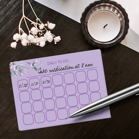 Elegante kolibrie dagelijks te doen tracker post-it® notes