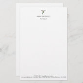 Elegante kolibrie Letterhead Briefpapier (Voorkant / Achterkant)