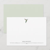 Elegante kolibrie notitiekaartje (Voorkant / Achterkant)