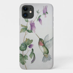 Elegante Kolibrie Tuin Aquarel Schildering iPhone 11 Hoesje