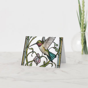 Elegante kolibriekunst botanische boho chic bedankkaart
