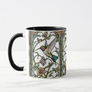 Elegante kolibriekunst botanische boho chic mok