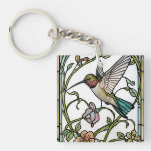 Elegante kolibriekunst botanische boho chic sleutelhanger