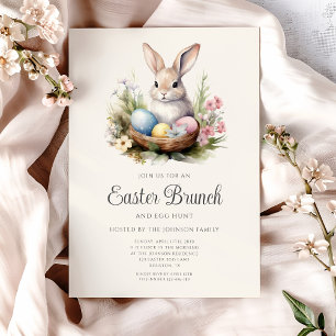 Elegante konijneneierenjacht en Pasen brunch Kaart