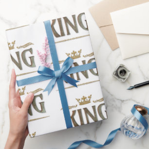 Elegante KONING Royalty-vrije belettering, kroon Cadeaupapier