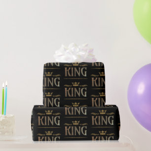 Elegante KONING Royalty-vrije belettering, kroon Cadeaupapier