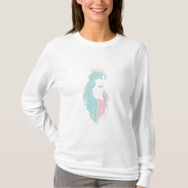 "Elegante koningin met kroon" Pastelontwerp T-shirt