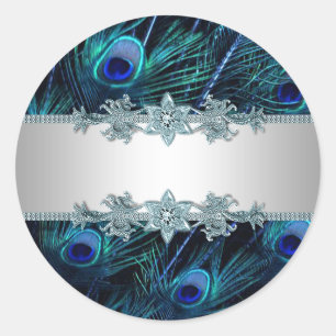 Elegante Koninklijk Blauwe Pauw Stickers