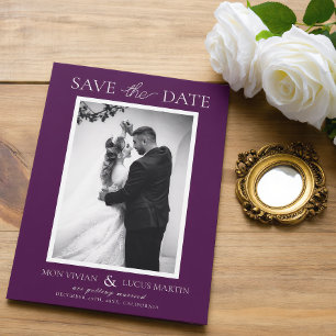 Elegante Koninklijke Karmozijnrode Foto Save The D Kaart