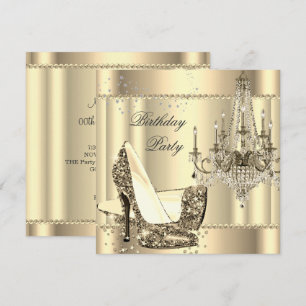 Elegante Koninklijke Sepia Goud Crème Kroonluchter Kaart