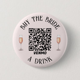 Elegante Koop de BRUID een drankje QR-knop Ronde Button 5,7 Cm