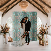 Elegante koper turquoise minimale bloemen