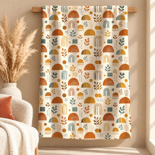 Elegante Koperen Bladeren Worpdeken Kunst Fleece Deken