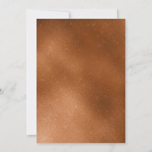 Elegante koperen en crème trouwuitnodiging #3 kaart (Achterkant)
