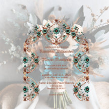 Elegante Koperen en Turquoise Bloemencirkel