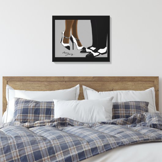 Elegante Koppel - Uitgerekte Canvasprint Canvas Afdruk (Insitu (Slaapkamer))