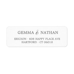 Elegante Koppels Naam Grijs Bruiloft Retouradres Etiket