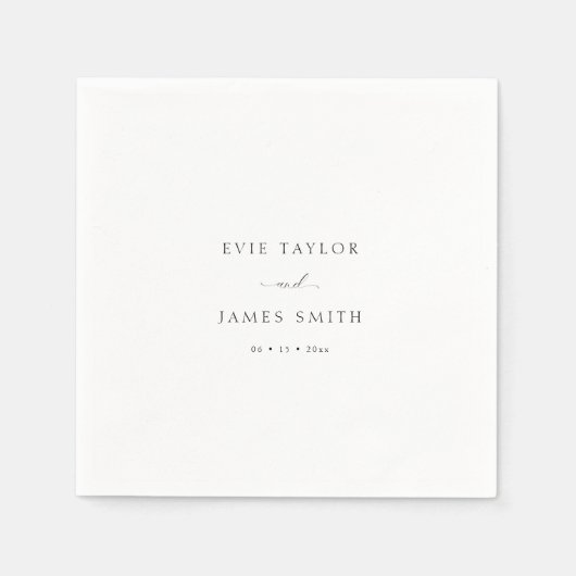 Elegante koppels namen script bruiloft servet (Voorkant)