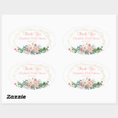 Elegante koraal bruidsdouche vierkante sticker (Vel)