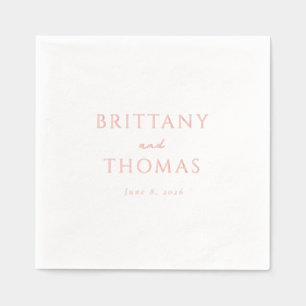 Elegante Koraal Minimalistische Kalligrafie Folie Servetten