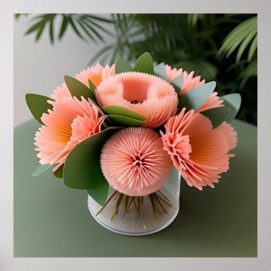 Elegante koraal Rozen Poster (Voorkant)