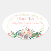 Elegante koraalrode bruidsdouche vierkante sticker (Voorkant)