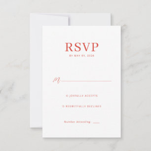 Elegante Koralen Antwoordkaart RSVP Kaartje